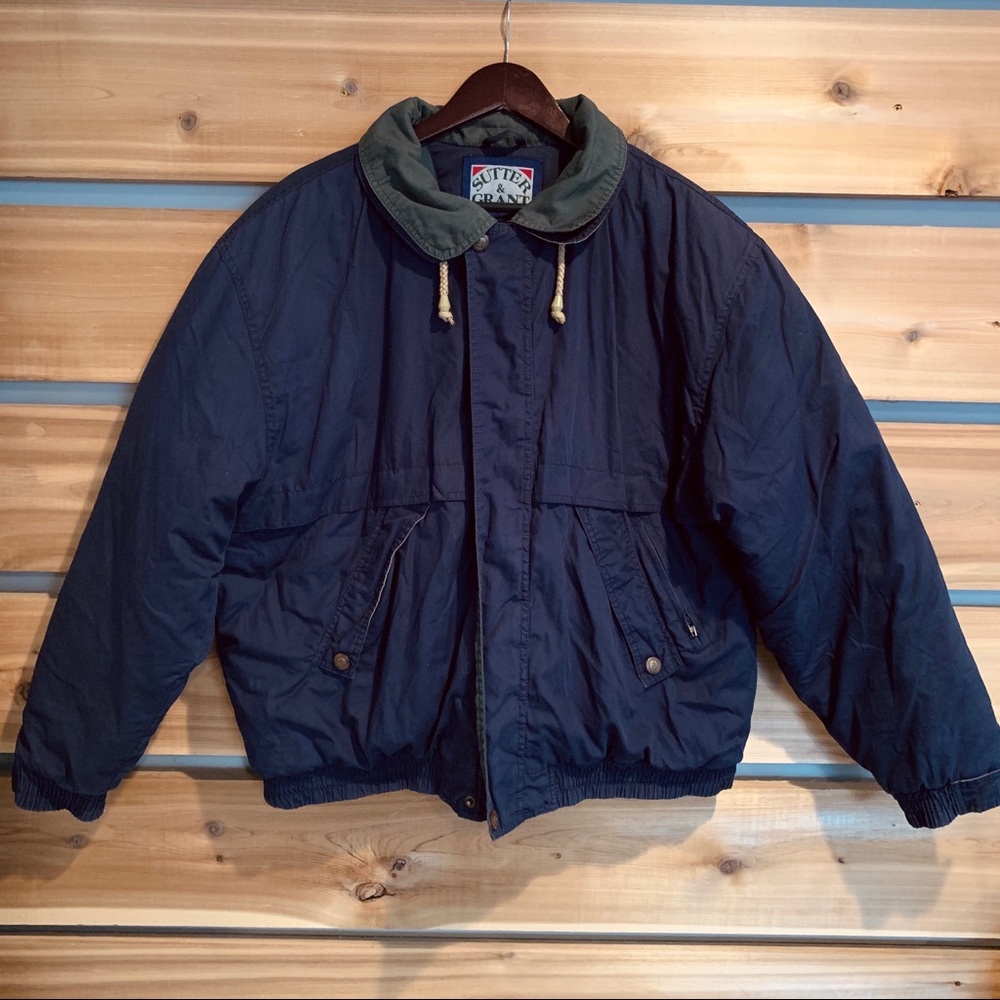 Vintage Sutter and Grant jacket. Blue & green XL